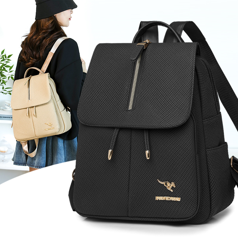 Leather Work Womens Backpack - Mochila de viaje duradera para mujer,