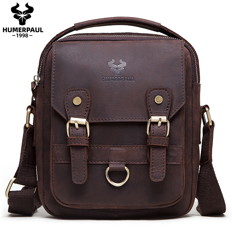 Leather Work Bag Mens - Bolso de Hombro de Cuero Genuino