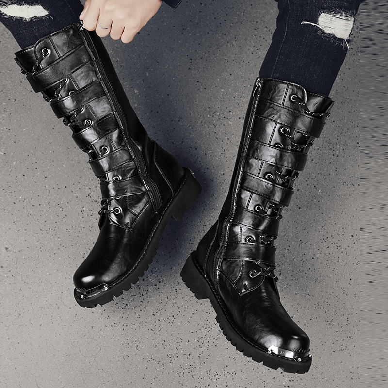 Youtube Leatherwork - Botas de Trabajo Clásicas Negras de