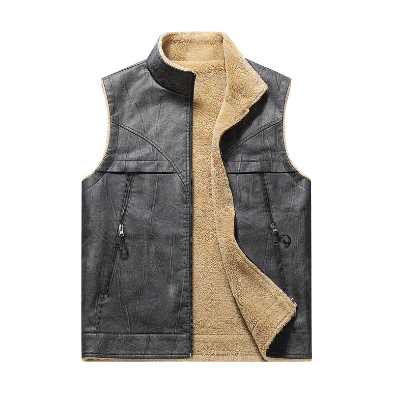 Leather Work Vest For Men - Otoño e Invierno nuevo chaleco de