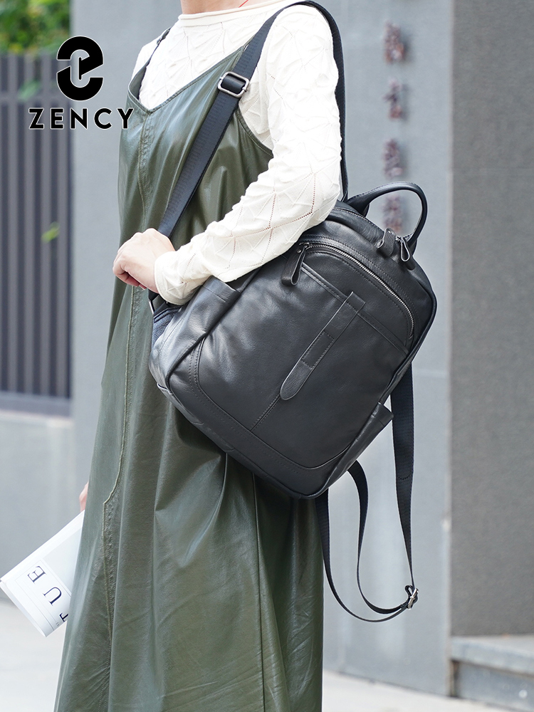 Leather Work Womens Backpack - Mochila Zency de piel auténtica para