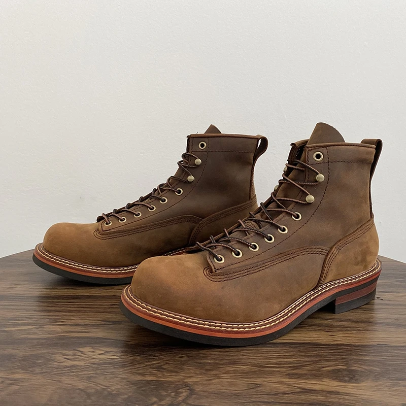 Leatherwork Boots - Botines Vintage británicos para hombre, zapatos