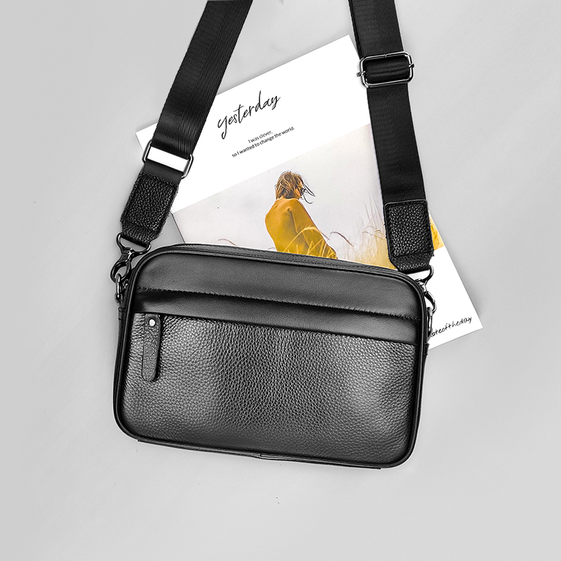 Leather Work Bag Mens - Bandolera de cuero genuino para hombre,