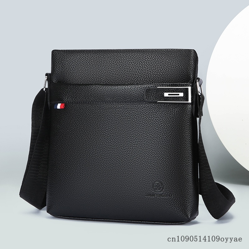 Leather Work Bag Mens - Bolso Cruzado Negro de Alta Calidad