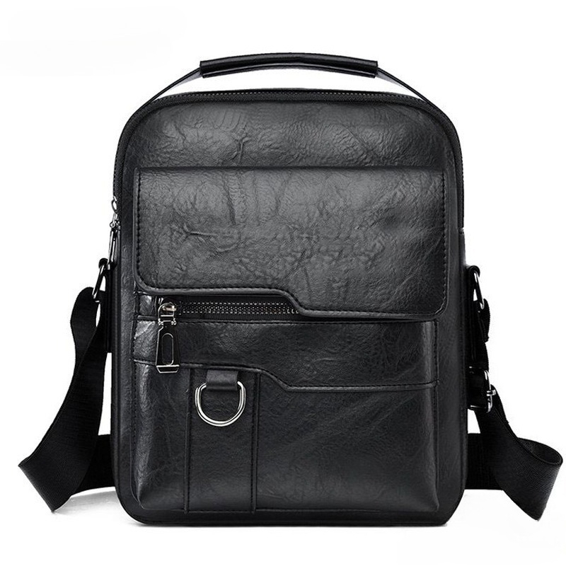Leather Work Bag Mens - Bolso de Hombro Casual para Hombre,