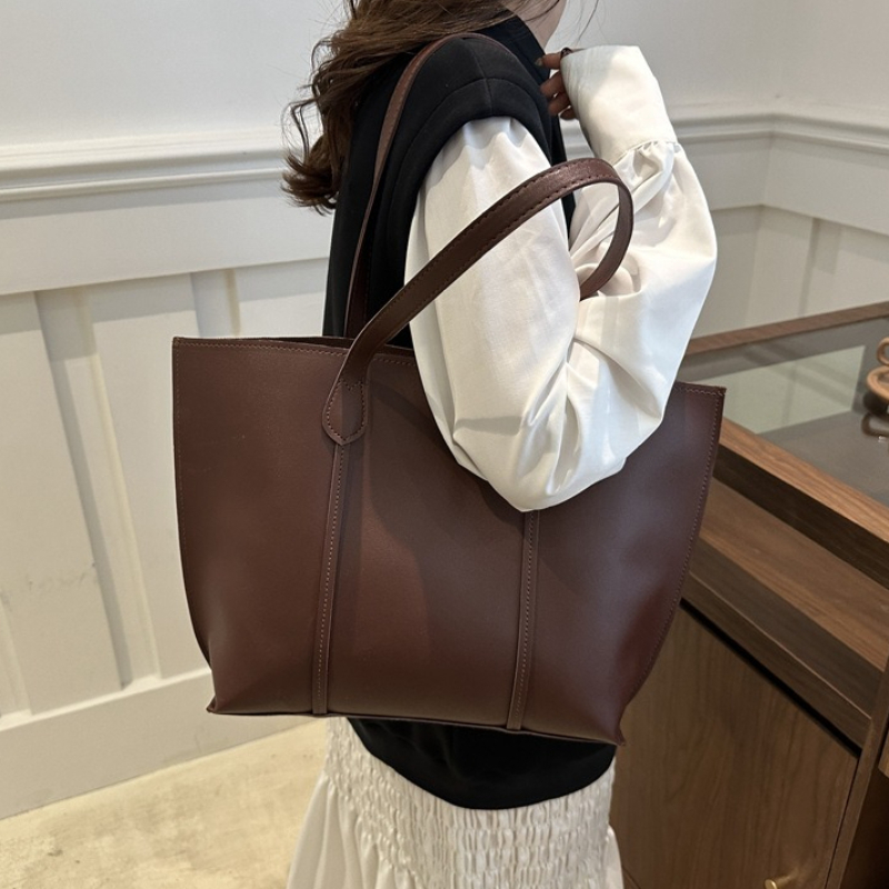 Leather Work Laptop Bag - Bolso de Hombro Retro de Piel