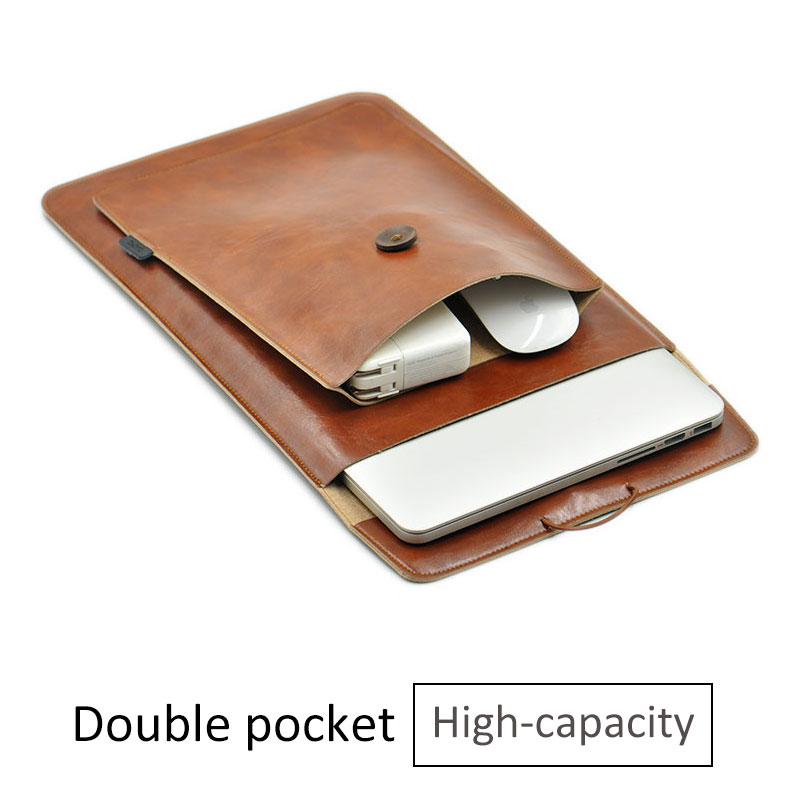 Leather Work Laptop Bag - Funda para portátil de alta capacidad
