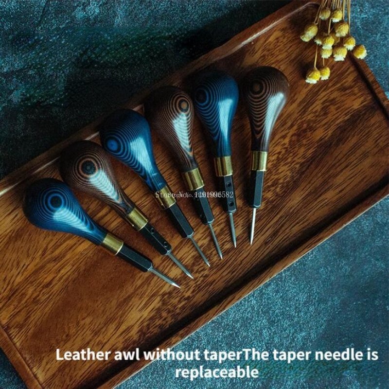Leatherwork Awl - Punzón de aguja de cuero reemplazable,