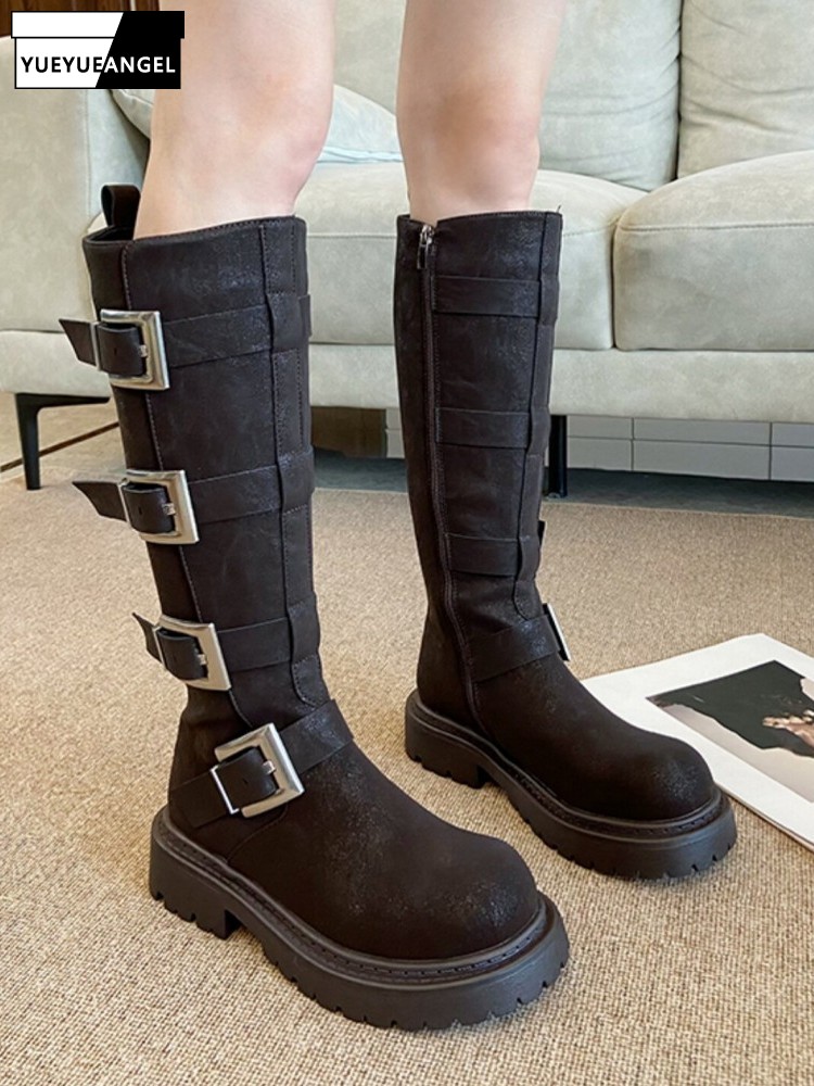 Leatherwork Boots - Botas de Moda para Mujer con