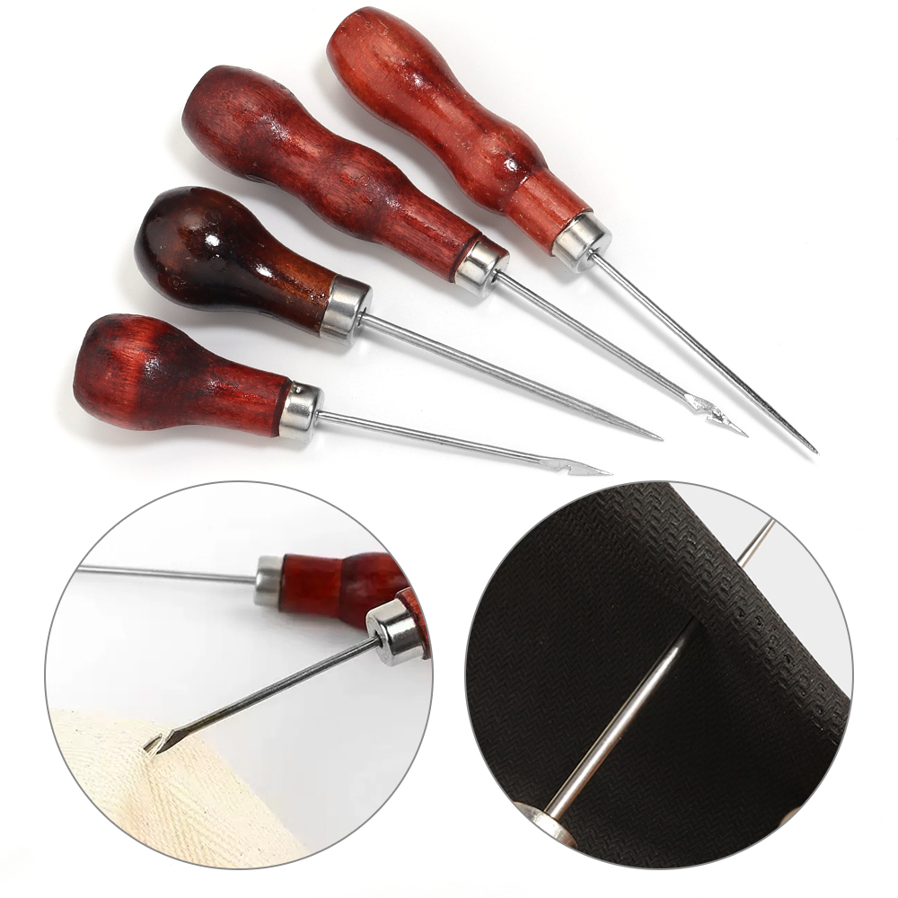 Leatherwork Awl - Punzones con mango de madera para