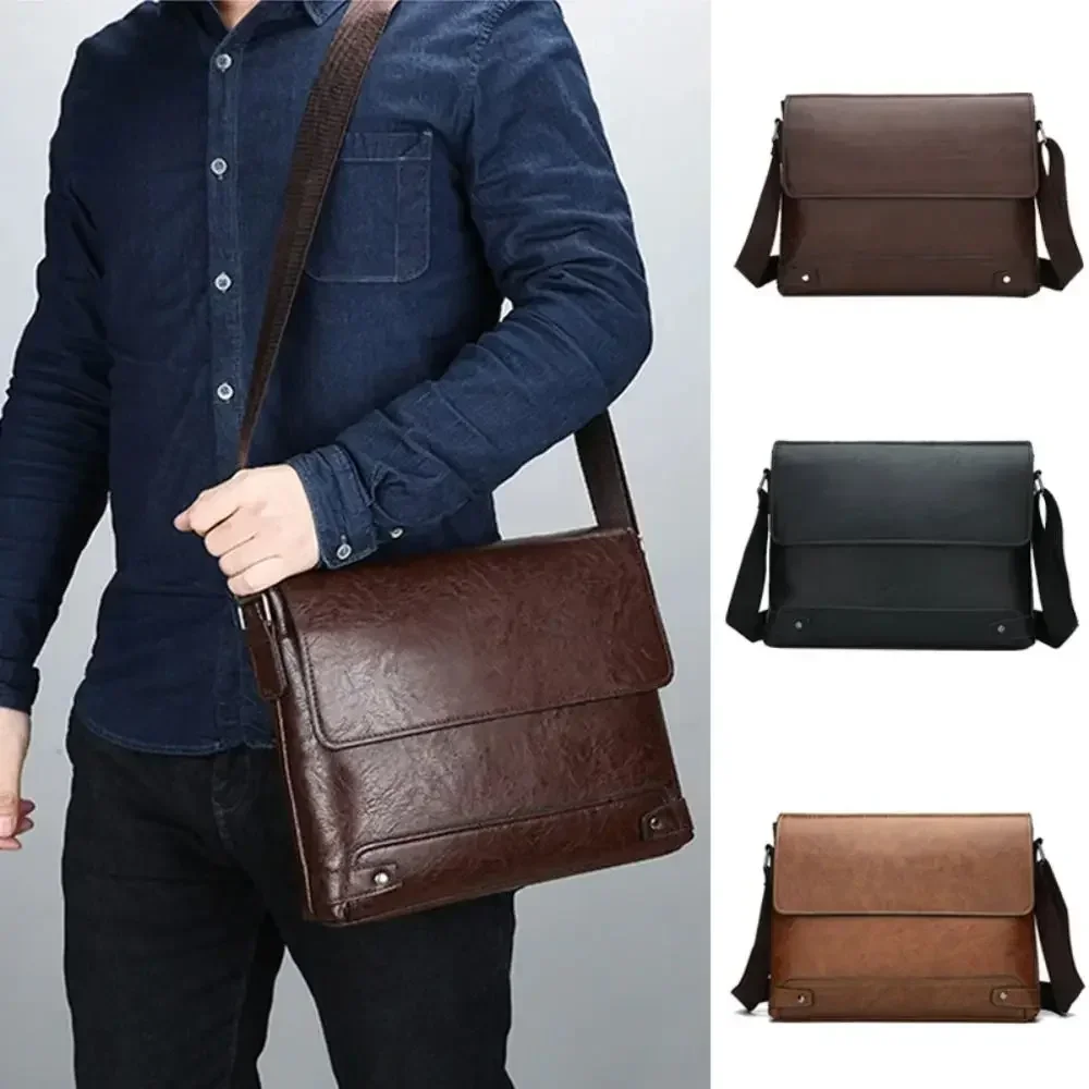 Leather Work Laptop Bag - Maletín para hombre de cuero PU,