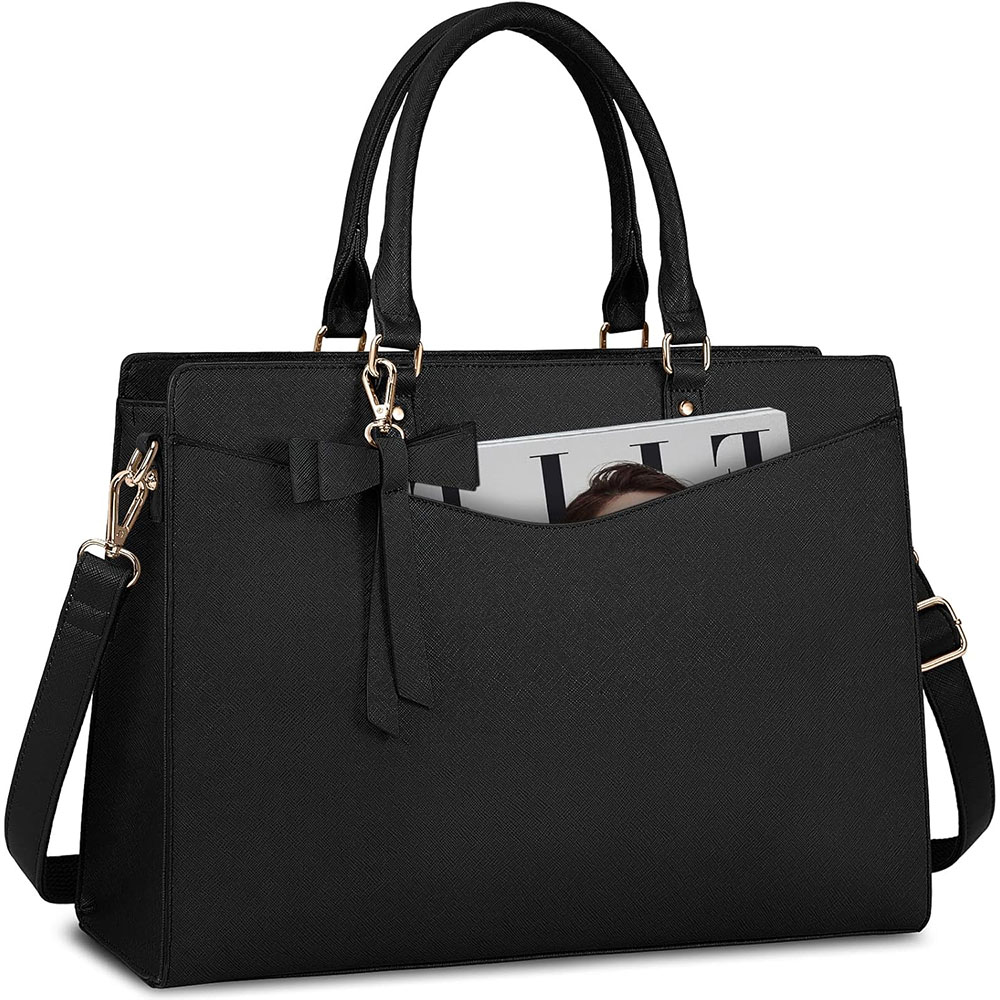 Leather Work Laptop Bag - Bolso para Portátil para Mujer, 15.6