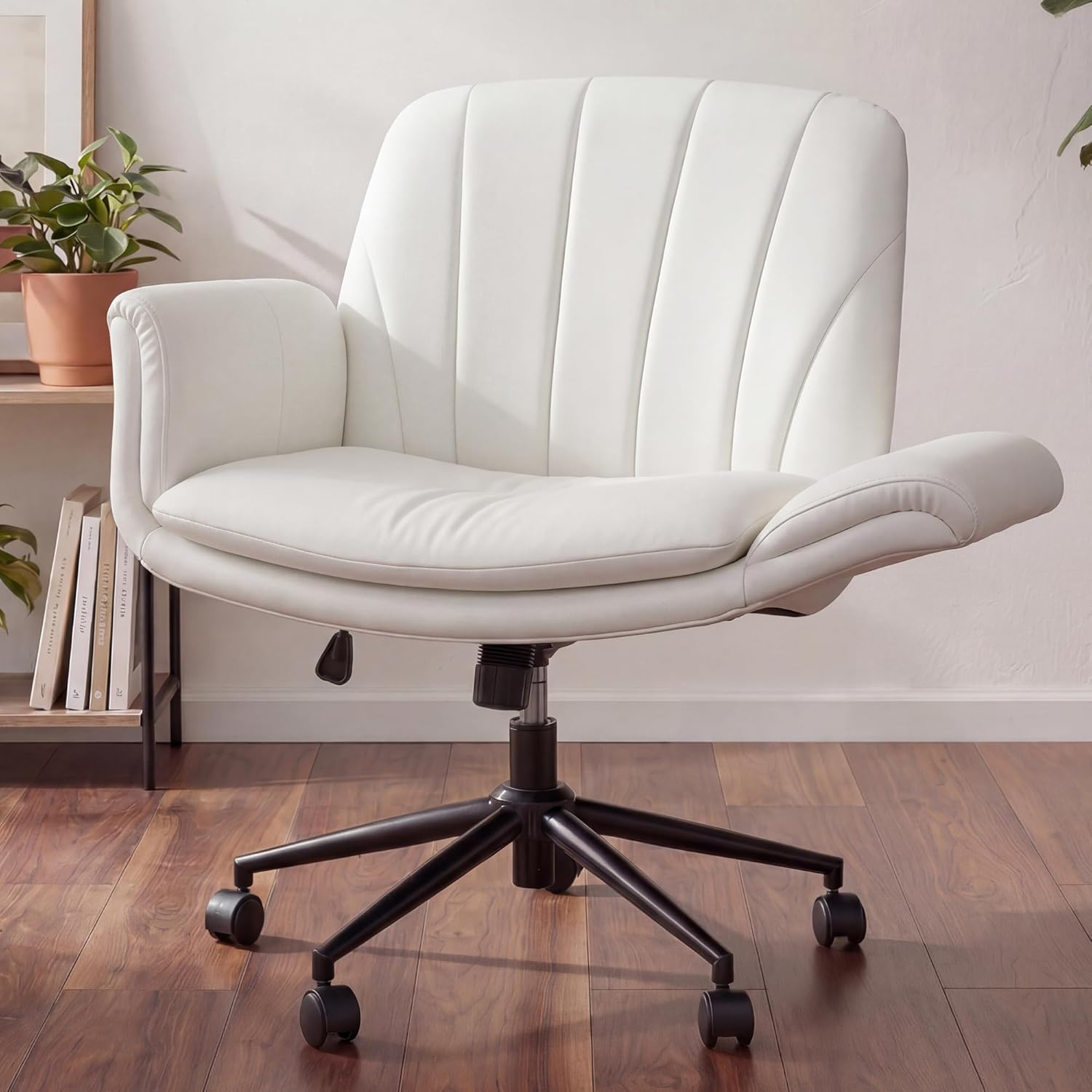 Leveling Leatherworking - Silla giratoria con ruedas de piel
