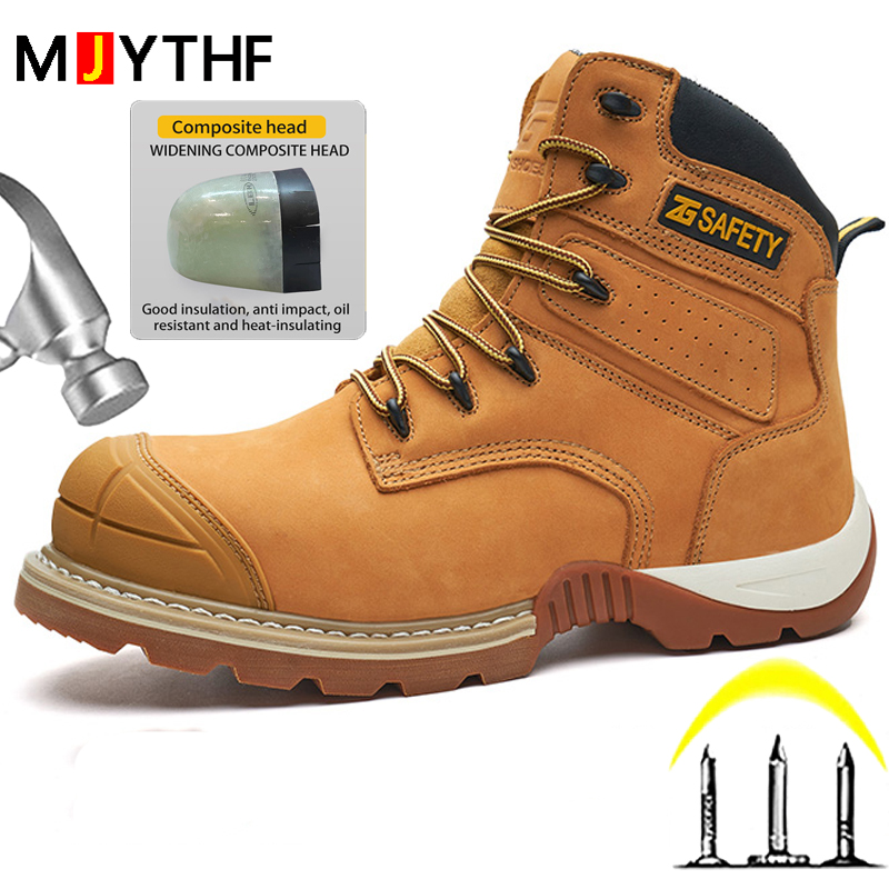Leather Work Fabric - Botas de Seguridad de Cuero Vacuno