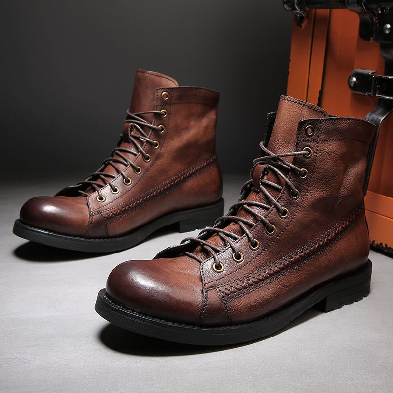 Leather Work Fabric - Botas de Tobillo para Hombre, Clásicas,