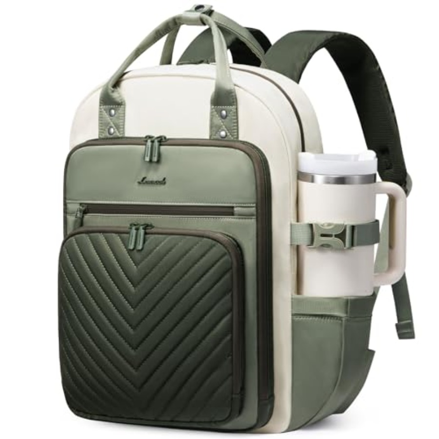 Leather Work Womens Backpack - Mochila para Portátil para Mujer, Resistente