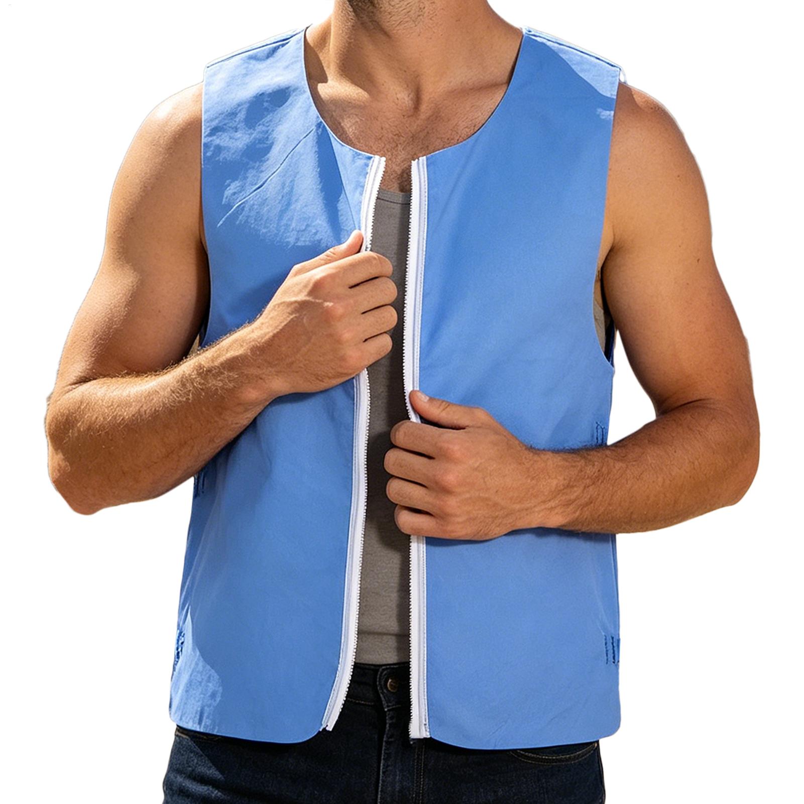 Leather Work Vest For Men - Chaleco Refrigerante Reutilizable de Larga Duración,