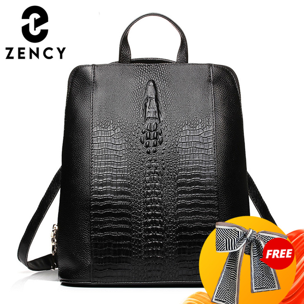 Leather Work Laptop Bag - Mochila Zency de piel de cocodrilo