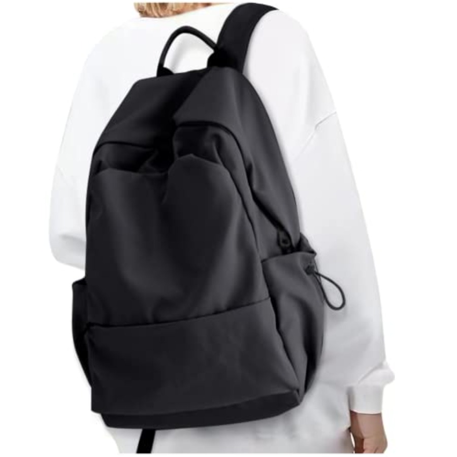 Leather Work Womens Backpack - Mochila negra para mujer, mochila escolar