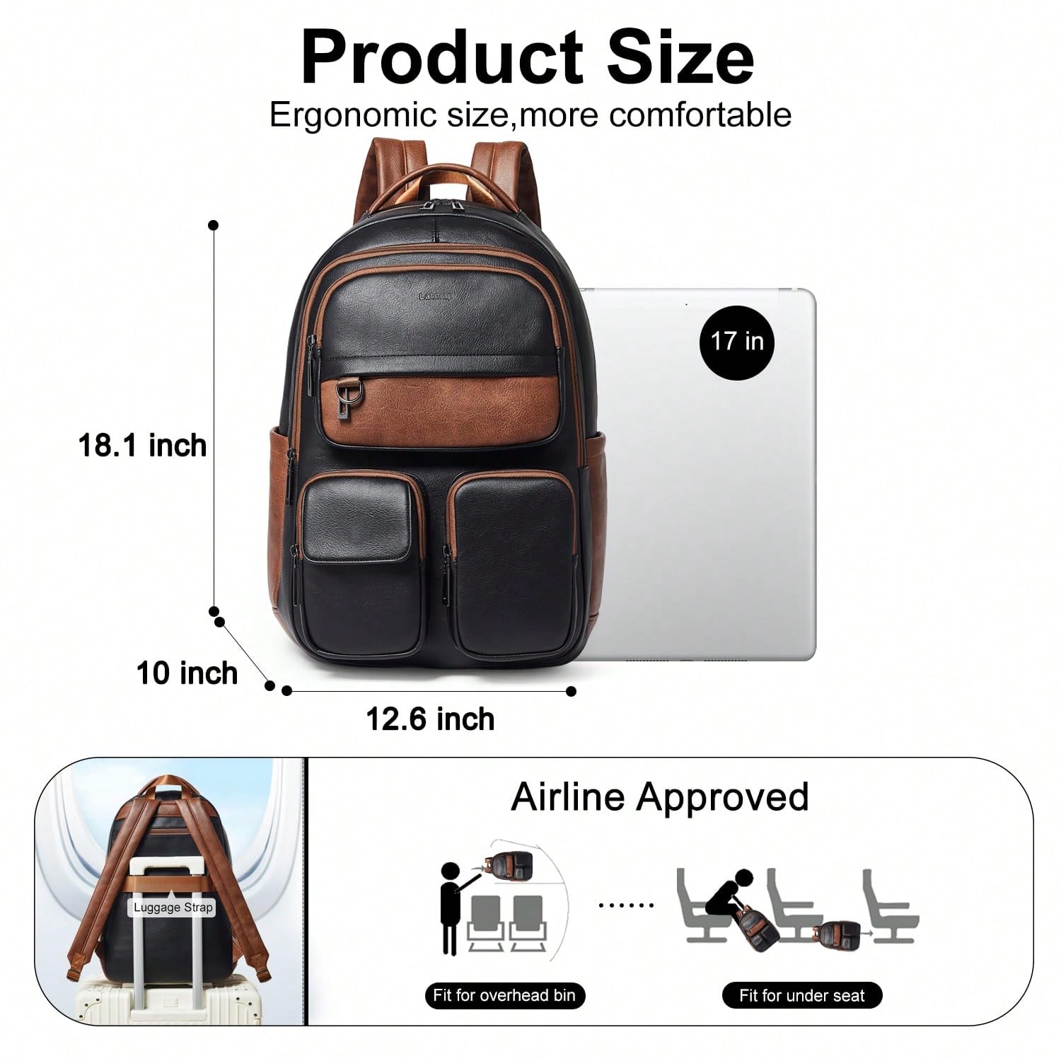 Mochila de Cuero Vegano LATMAP - Leather Work Womens Backpack reseña y precio