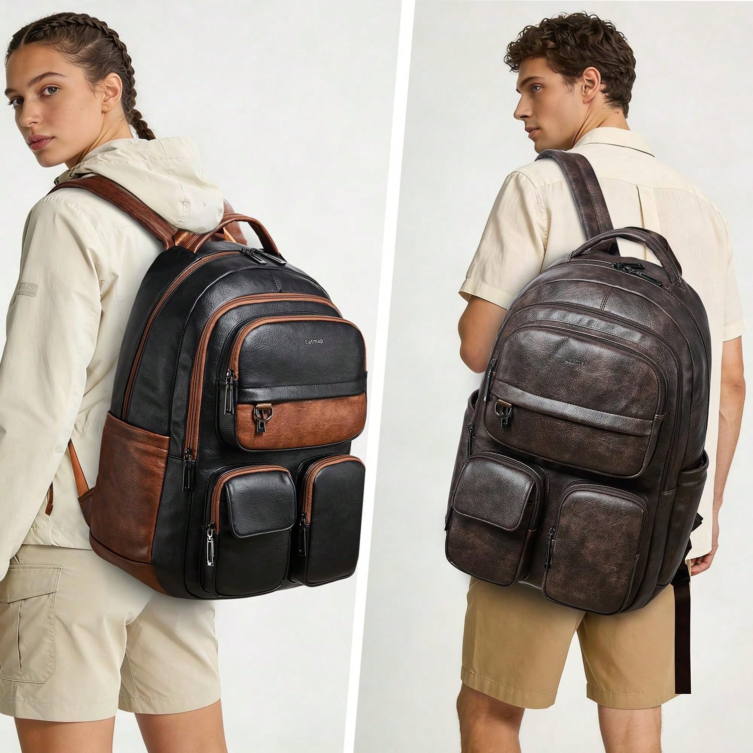 Mochila de Cuero Vegano LATMAP - Leather Work Womens Backpack reseña y precio