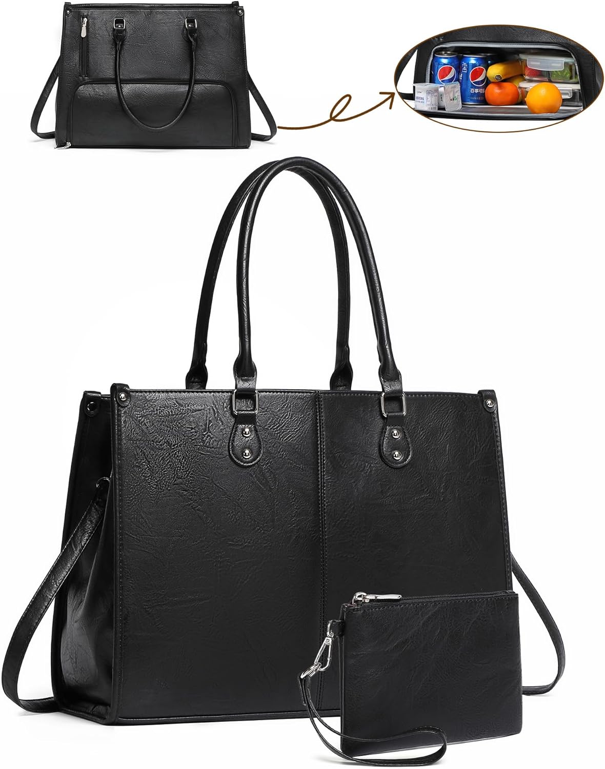Bolso Tote 2 en 1 para Portáti - Leather Work Laptop Bag reseña y precio