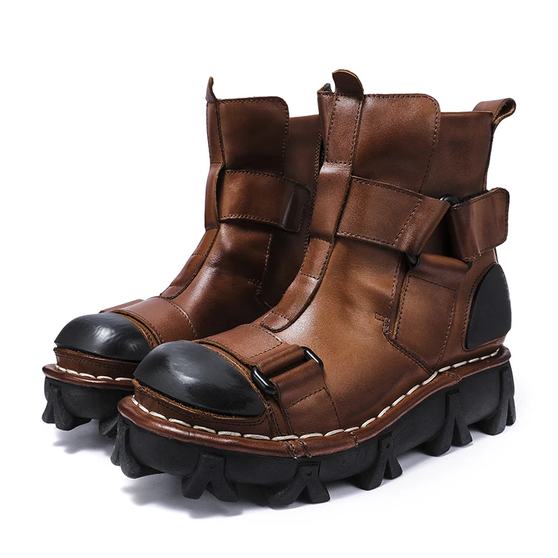 Botas de moto de cuero genuino - Leather Work Fabric reseña y precio