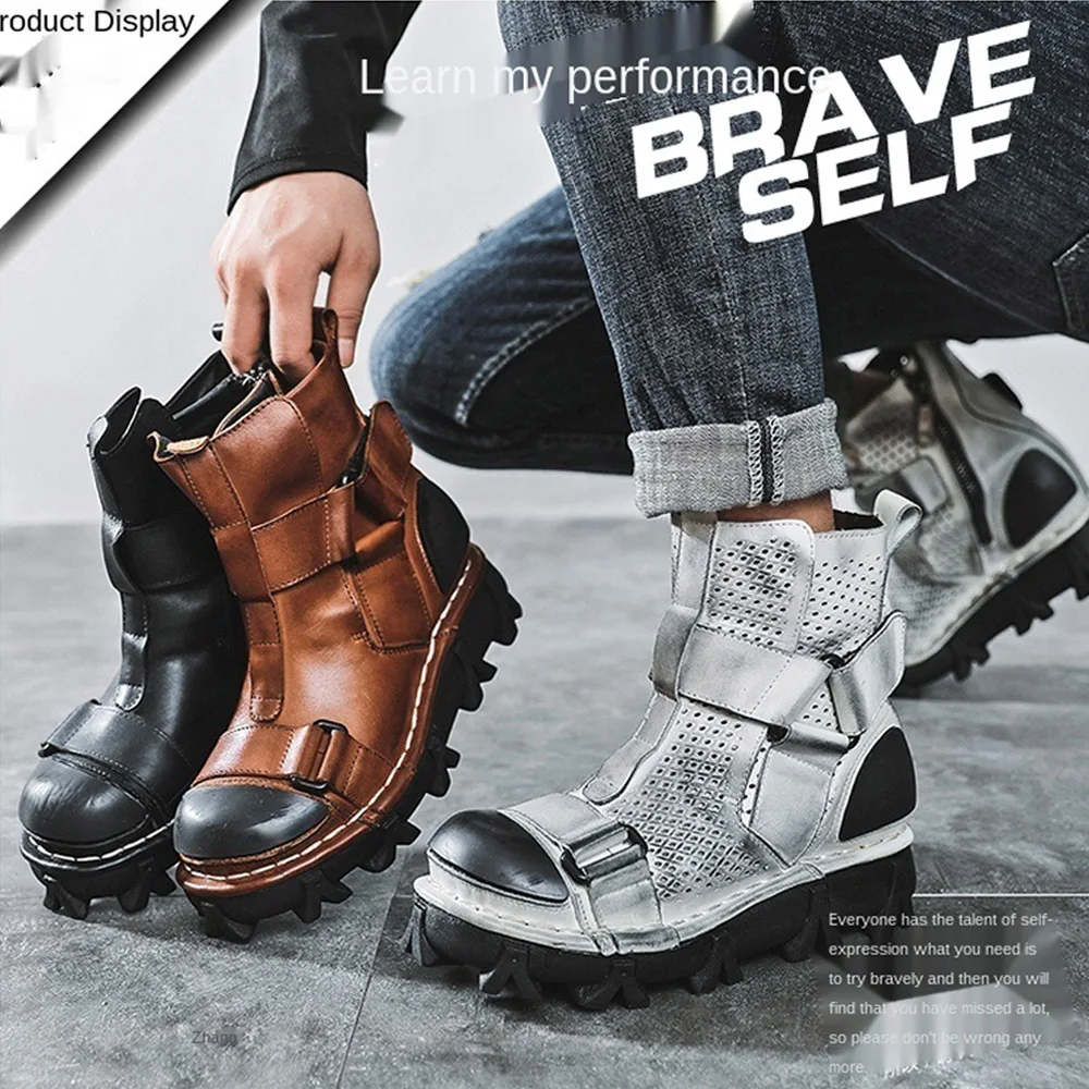Botas de moto de cuero genuino - Leather Work Fabric reseña y precio