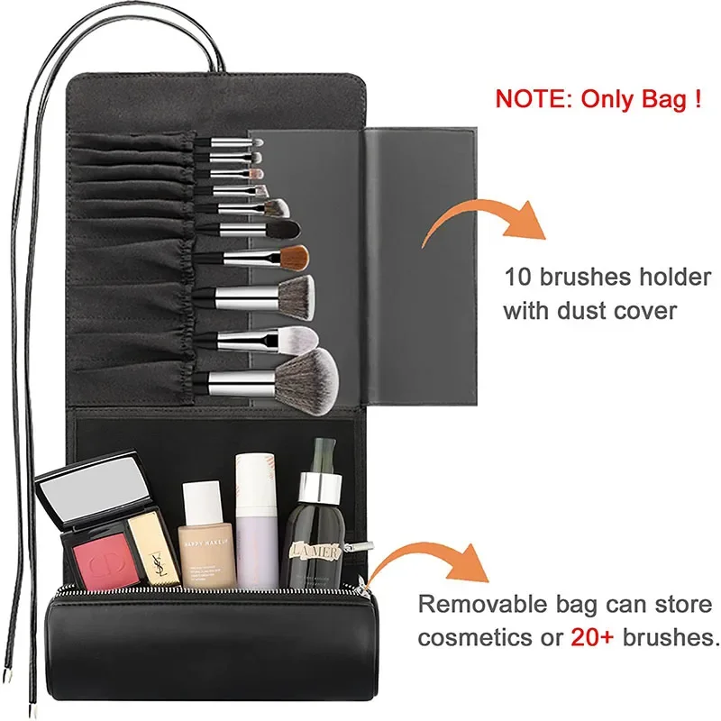 Bolsa para brochas de maquilla - Leatherwork Roller reseña y precio