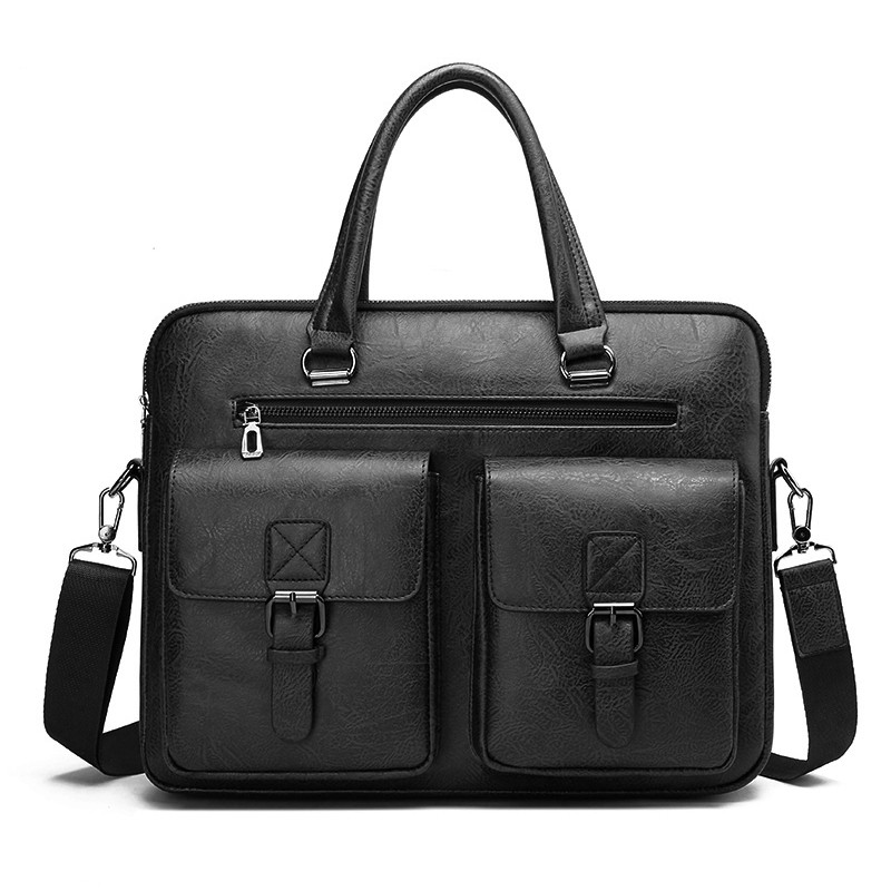 Maletín de negocios de marca d - Leather Work Laptop Bag reseña y precio