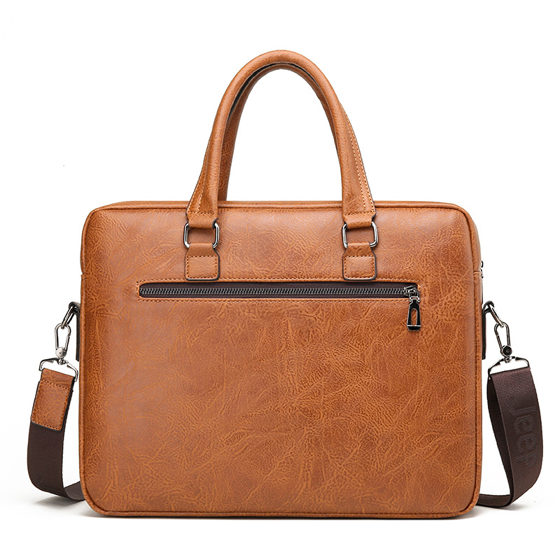 Maletín de negocios de marca d - Leather Work Laptop Bag reseña y precio