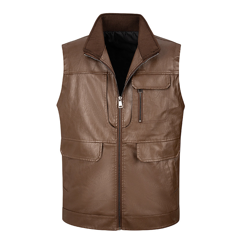 Chaleco de cuero para hombre,  - Leather Work Vest For Men reseña y precio