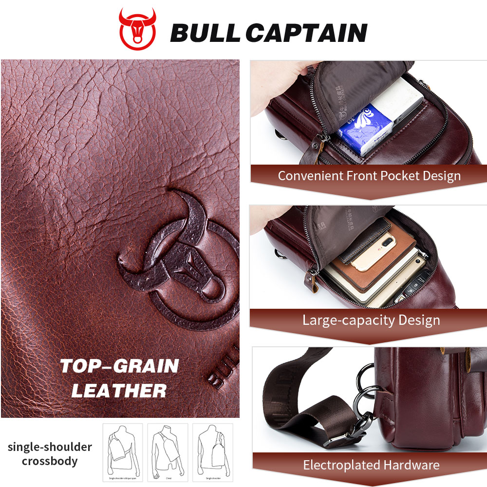 BULLCAPTAIN bolso de pecho de  - Leather Work Laptop Bag reseña y precio