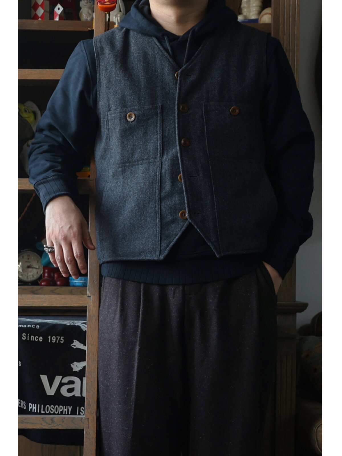 Secondorder FW24 Chaleco de tr - Leather Work Vest For Men reseña y precio