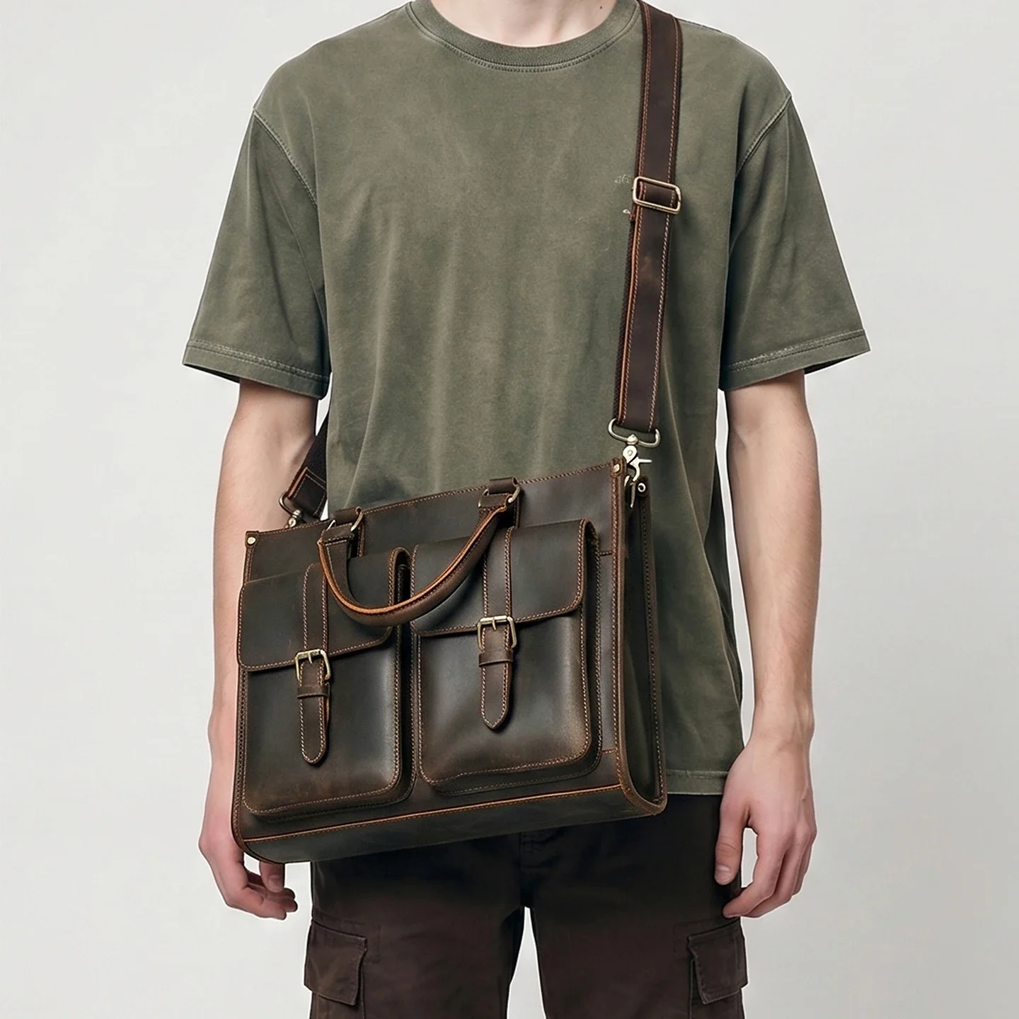 Maletín de Cuero Genuino Vinta - Leather Work Laptop Bag reseña y precio