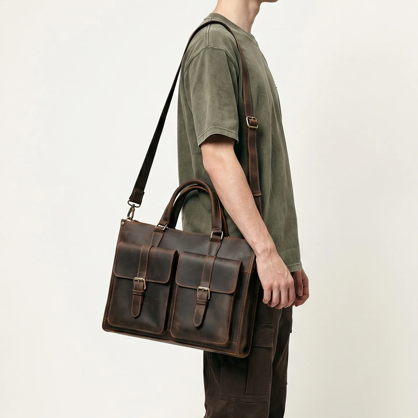 Maletín de Cuero Genuino Vinta - Leather Work Laptop Bag reseña y precio
