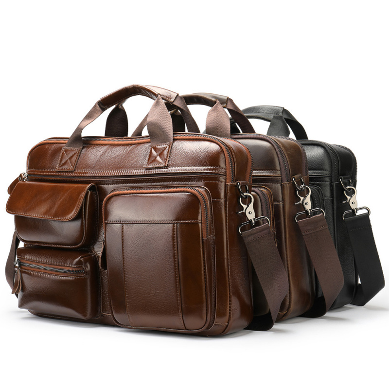 Bolso de mano de cuero genuino - Leather Work Bag Mens reseña y precio