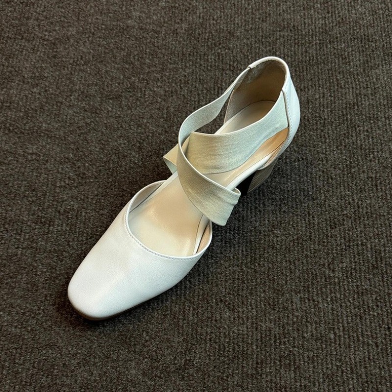 Sandalias de tacón cuadrado co - Leather Work Outfit reseña y precio