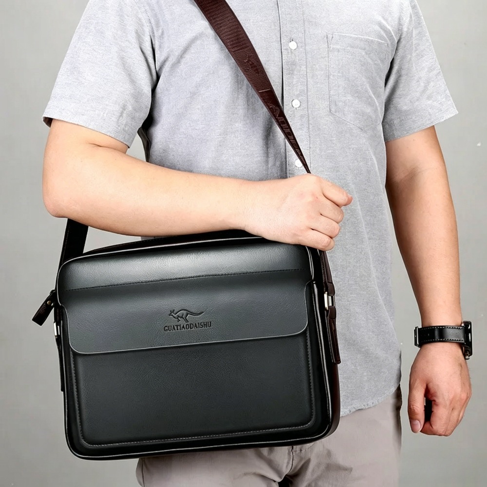 Bolso de hombro retro de cuero - Leather Work Laptop Bag reseña y precio