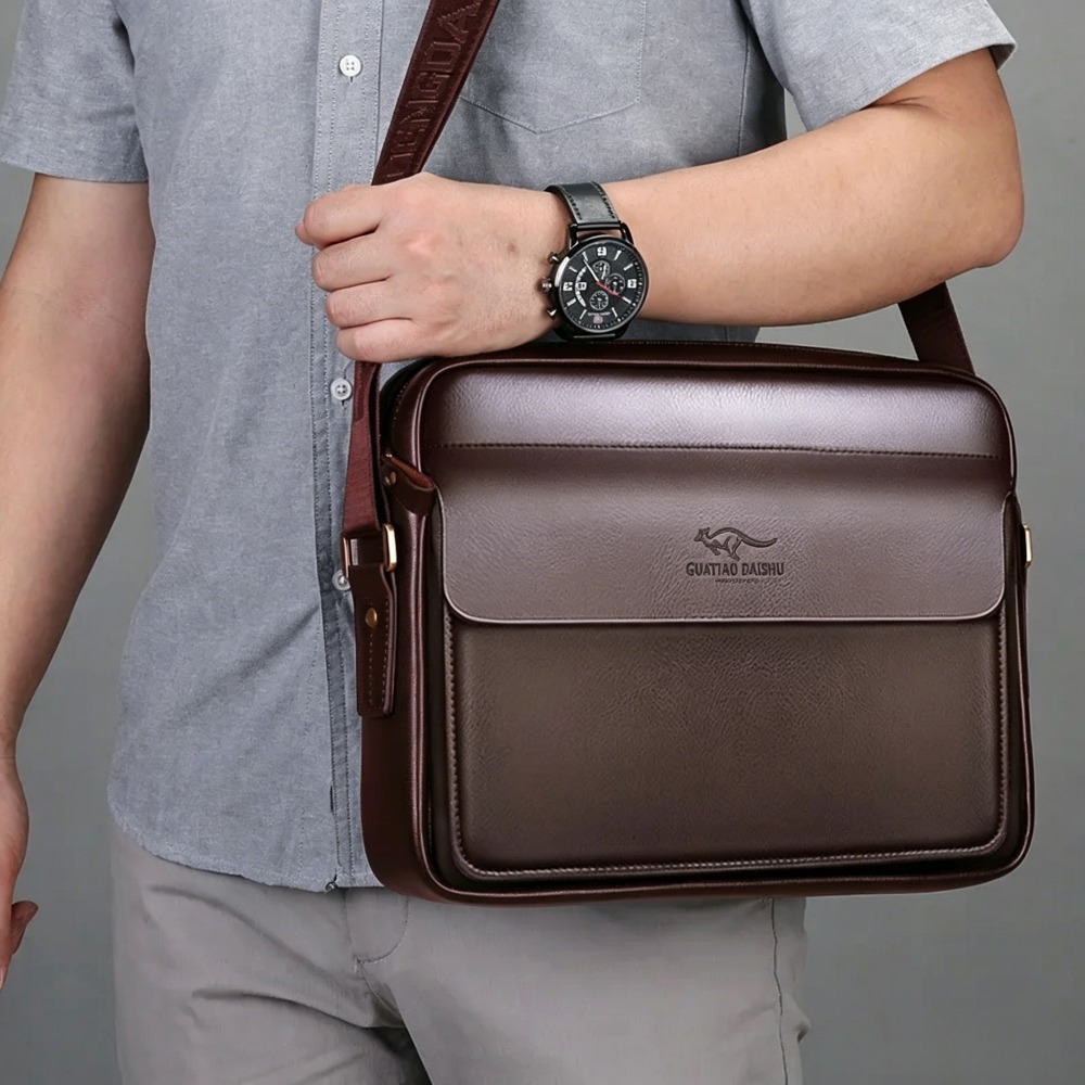 Bolso de hombro retro de cuero - Leather Work Laptop Bag reseña y precio