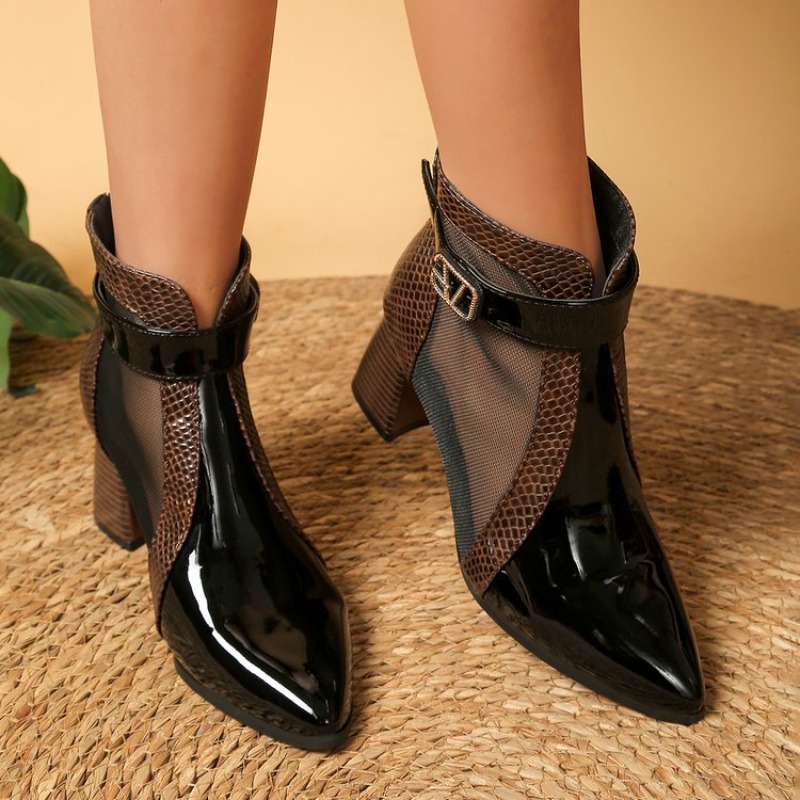 Botas de malla huecas para muj - Leather Work Outfit reseña y precio
