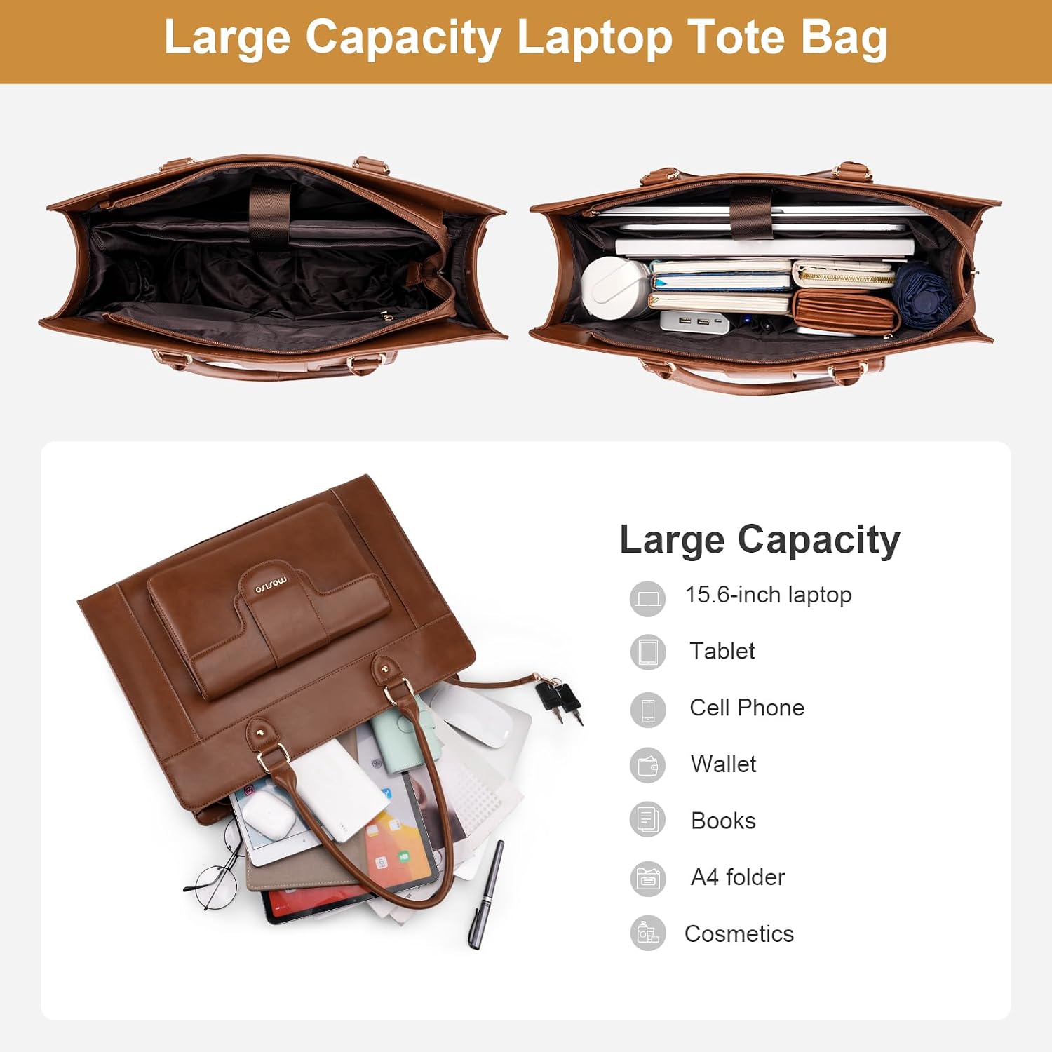 MOSISO Bolso de mano para port - Leather Work Laptop Bag reseña y precio