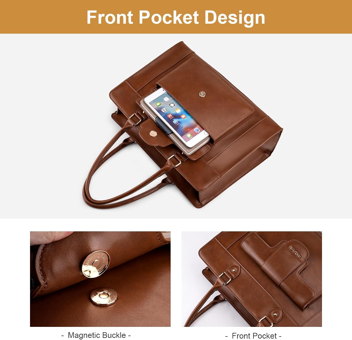MOSISO Bolso de mano para port - Leather Work Laptop Bag reseña y precio