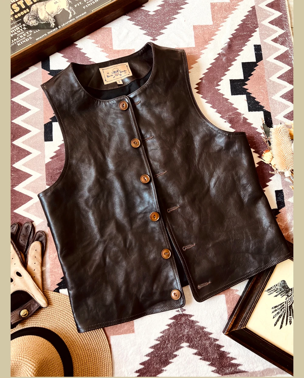 YR! Chaleco de cuero Vintage j - Leather Work Vest For Men reseña y precio