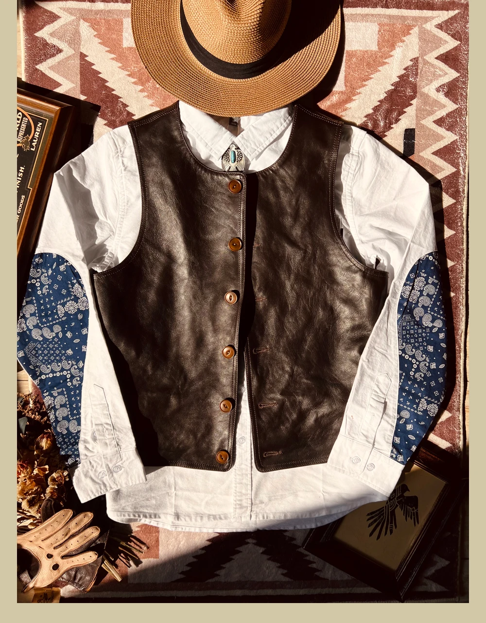 YR! Chaleco de cuero Vintage j - Leather Work Vest For Men reseña y precio