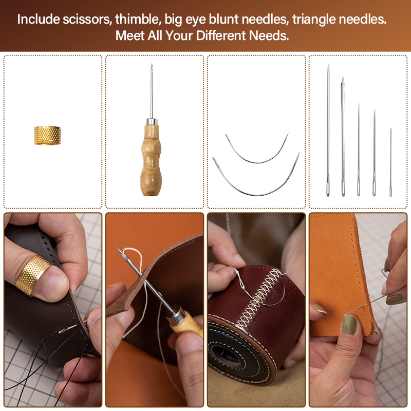 WUTA-Kit de reparación de cuer - Leatherwork Awl reseña y precio