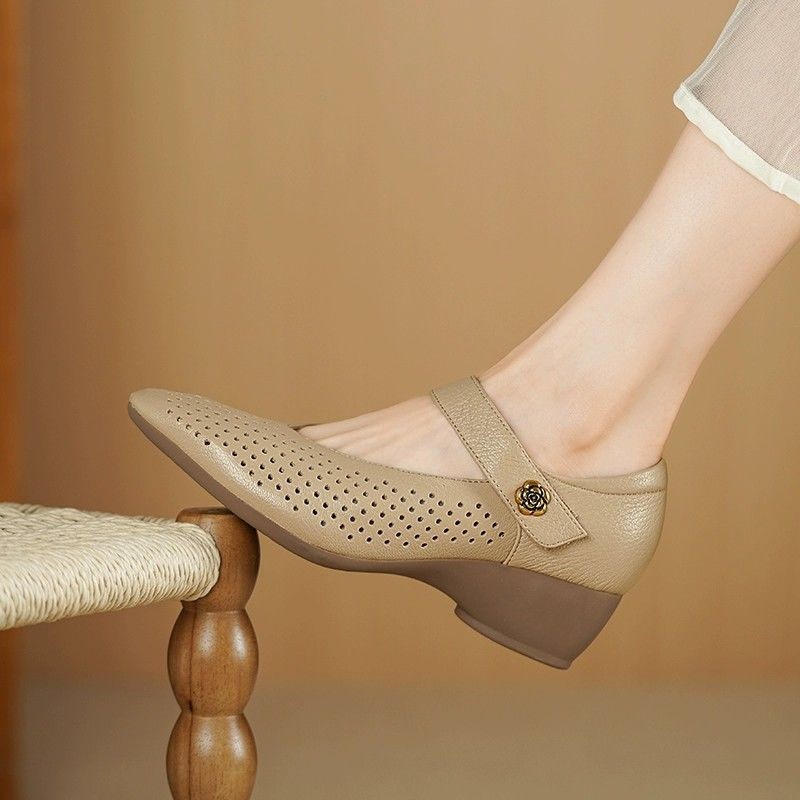 Zapatos de Tacón de Cuña Mary  - Leather Work Outfit reseña y precio