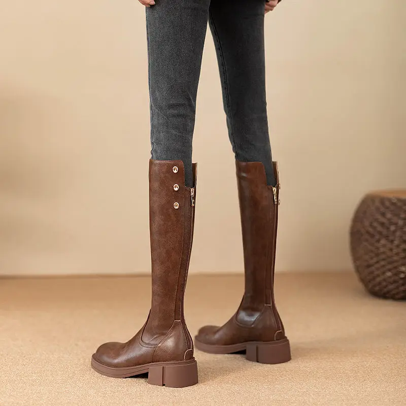 Otoño Invierno tacón medio señ - Leatherwork Boots reseña y precio