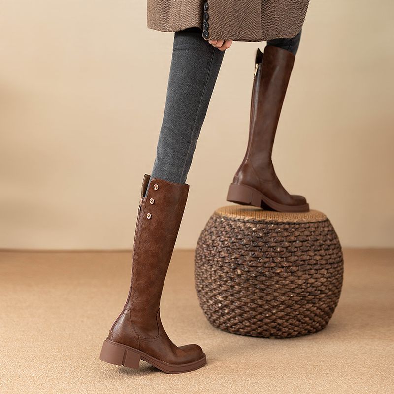 Otoño Invierno tacón medio señ - Leatherwork Boots reseña y precio